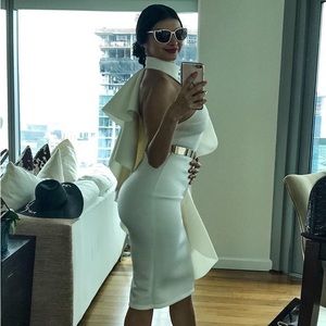 Midi white off shoulder dress